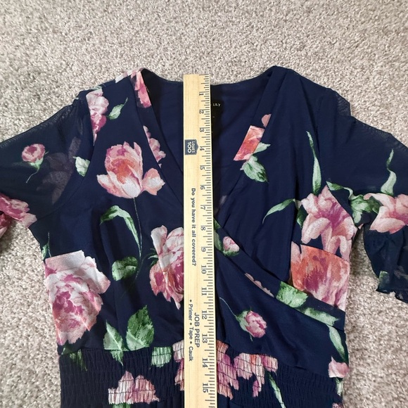 Kate and Lily Navy Pink Green Floral Rose Tiered Maxi Dress – Women’s Size 6 - Picture 8 of 9